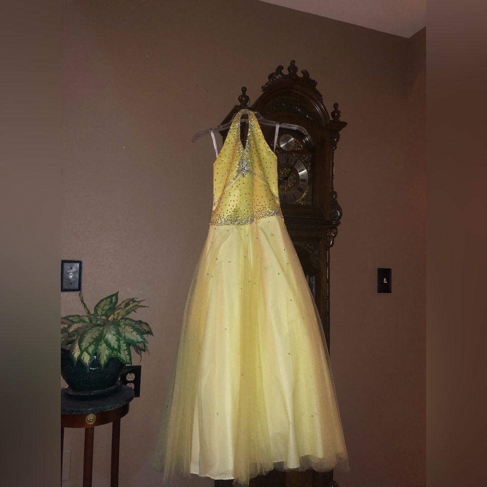 yellow pageant dress